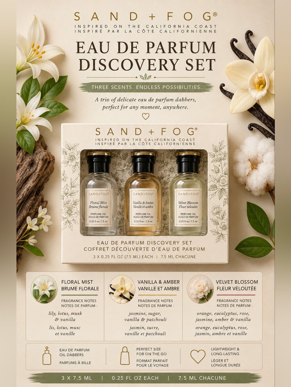 Sand + Fog Trio Eau De Perfum Dabbers 7.5ml